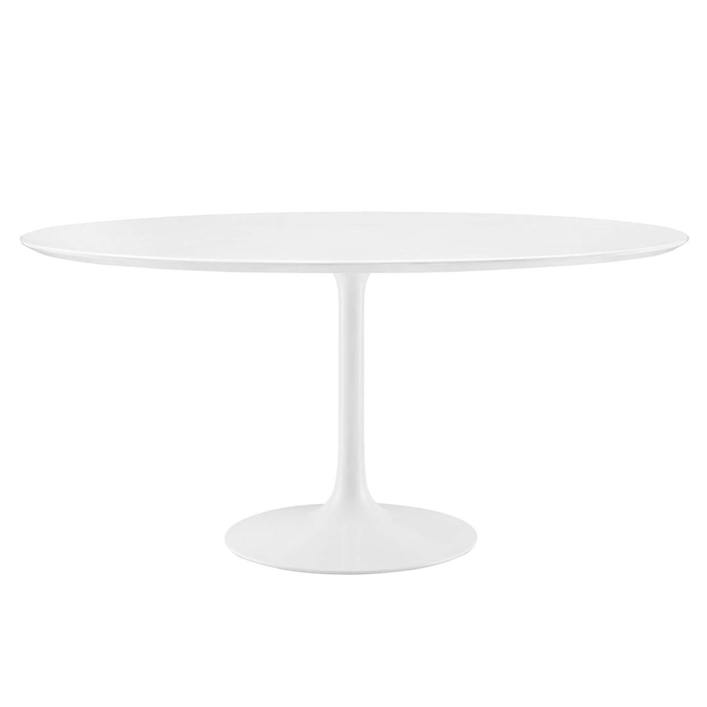 Modway Furniture Lippa 60" Round Modern Pedestal Dining Table - Stylish High-Gloss Finish for Any Space, Seats 4 EEI-1120-WHI