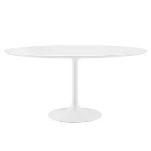 Modway Furniture Lippa 60" Round Modern Pedestal Dining Table - Stylish High-Gloss Finish for Any Space, Seats 4 EEI-1120-WHI