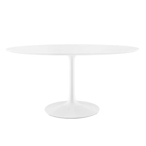 Modway Furniture Lippa 60" Oval Wood Dining Table - Mid-Century Modern Elegance for Stylish Dining & Entertaining EEI-1121-WHI