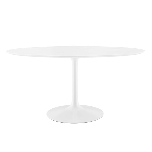 Modway Furniture Lippa 60" Oval Wood Dining Table - Mid-Century Modern Elegance for Stylish Dining & Entertaining EEI-1121-WHI