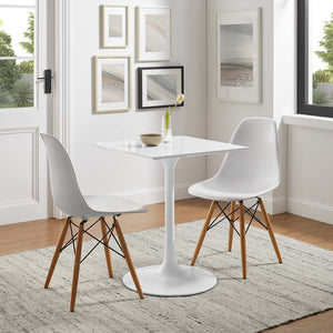 Modway Furniture Lippa 24" Square Dining Table - Modern Mid-Century Design for Small Spaces, Easy Assembly & Durable Finish EEI-1122-WHI
