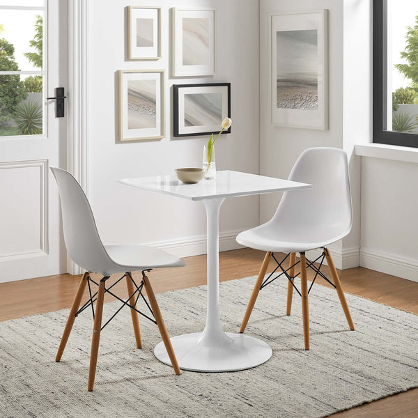 Modway Furniture Lippa 24" Square Dining Table - Modern Mid-Century Design for Small Spaces, Easy Assembly & Durable Finish EEI-1122-WHI