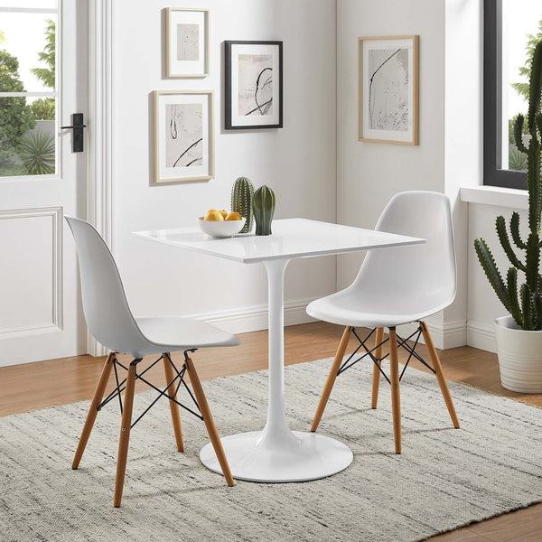 Modway Furniture Lippa 28" Square Wood Dining Table - Modern Mid-Century Style, Perfect for Small Spaces & Nooks EEI-1123-WHI