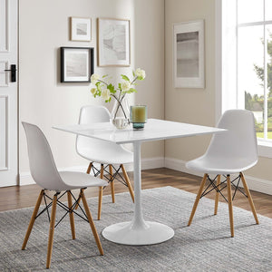 Modway Furniture Lippa 36" Square Wood Dining Table - Modern Mid-Century Design, Seats Four, Easy to Clean Finish EEI-1124-WHI
