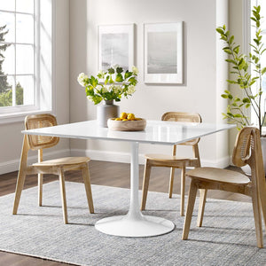 Modway Furniture Lippa 48" Square Wood Dining Table - Modern Mid-Century Design, Seats 4, High-Gloss Finish, Durable EEI-1125-WHI