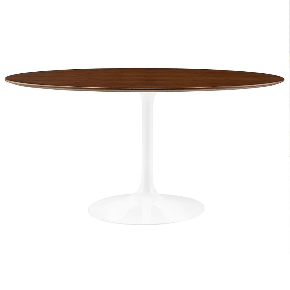 Modway Furniture Lippa 60" Oval Wood Dining Table - Mid-Century Modern Design for Stylish Gatherings & Comfort EEI-1138-WAL