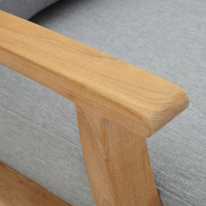 Modway Furniture Marina Outdoor Teak Armchair - Weather-Resistant Comfort for Stylish Patios and Poolside Lounges Natural Gray EEI-1143-NAT-GRY-SET