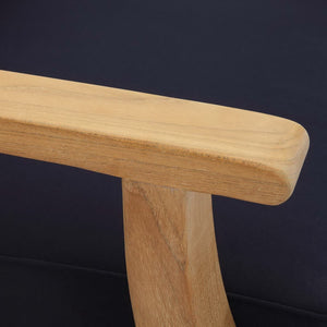 Modway Furniture Marina Outdoor Teak Armchair - Weather-Resistant Comfort for Stylish Patios and Poolside Lounges Natural Navy EEI-1143-NAT-NAV-SET