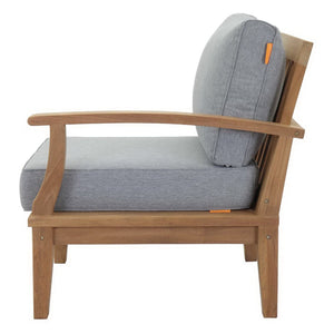 Modway Furniture Marina Outdoor Teak Right-Facing Sofa by Modway - Durable Comfort for Elegant Patio Relaxation Natural Gray EEI-1149-NAT-GRY-SET