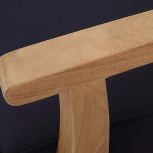 Modway Furniture Marina Outdoor Teak Right-Facing Sofa by Modway - Durable Comfort for Elegant Patio Relaxation Natural Navy EEI-1149-NAT-NAV-SET