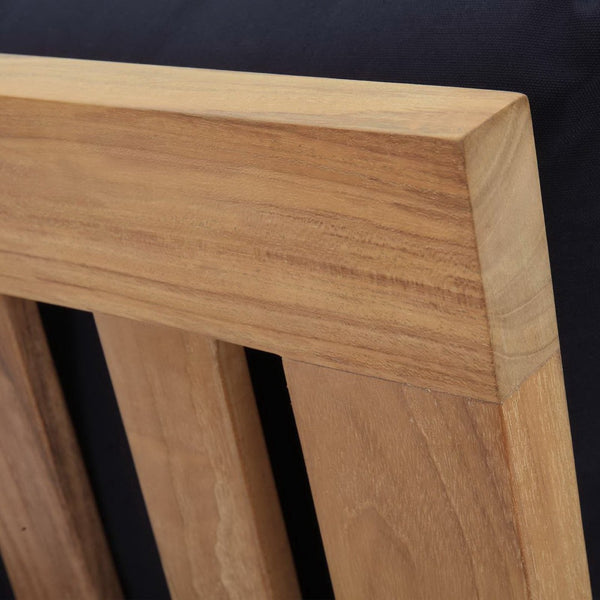 Modway Furniture Marina Armless Outdoor Teak Sofa - Modern Modular Seating for Stylish, Low-Maintenance Patios Natural Navy EEI-1150-NAT-NAV-SET