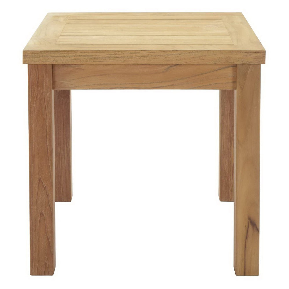Modway Furniture Marina Outdoor Teak Side Table – Stylish, Durable, and Weather-Resistant for Patios & Poolsides EEI-1155-NAT