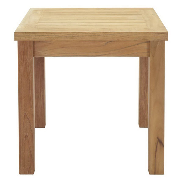 Modway Furniture Marina Outdoor Teak Side Table – Stylish, Durable, and Weather-Resistant for Patios & Poolsides EEI-1155-NAT