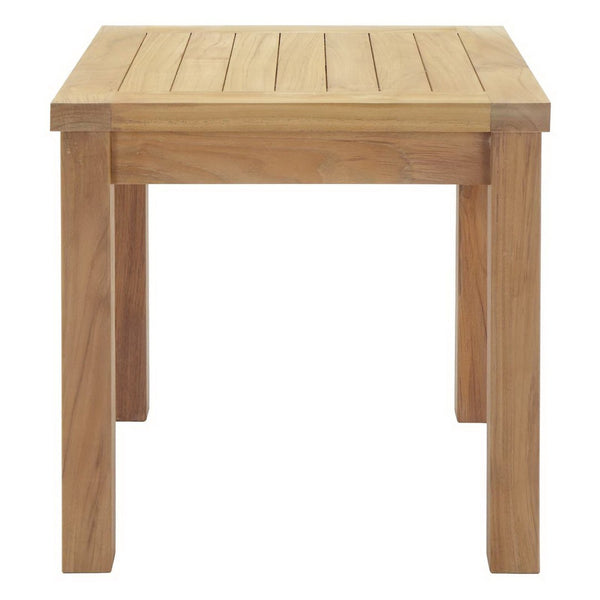 Modway Furniture Marina Outdoor Teak Side Table – Stylish, Durable, and Weather-Resistant for Patios & Poolsides EEI-1155-NAT