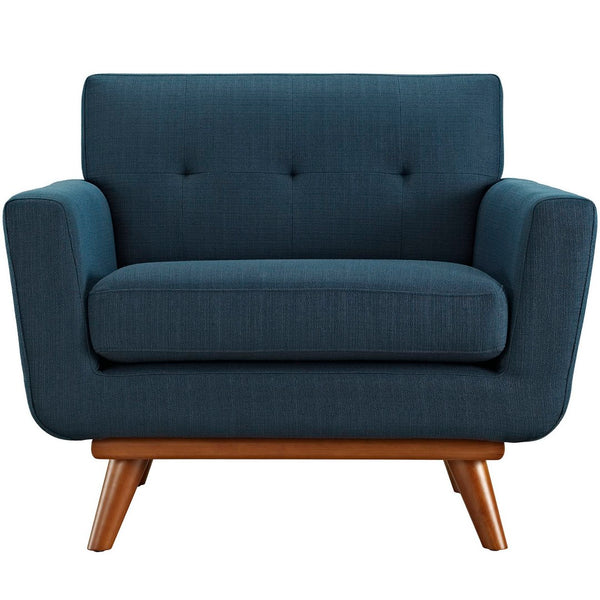 Modway Furniture Engage Upholstered Fabric Armchair - Modern Comfort with Tufted Detail for Stylish Living Spaces Azure EEI-1178-AZU