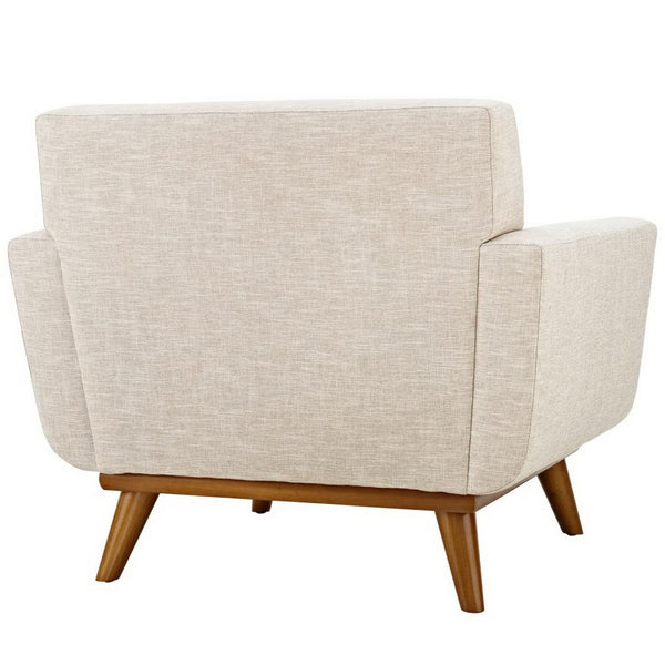 Modway Furniture Engage Upholstered Fabric Armchair - Modern Comfort with Tufted Detail for Stylish Living Spaces Beige EEI-1178-BEI