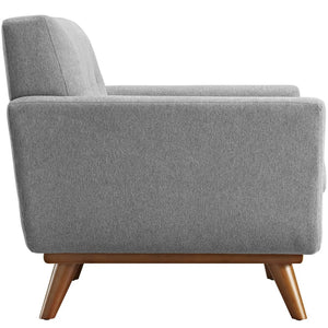 Modway Furniture Engage Upholstered Fabric Armchair - Modern Comfort with Tufted Detail for Stylish Living Spaces Expectation Gray EEI-1178-GRY