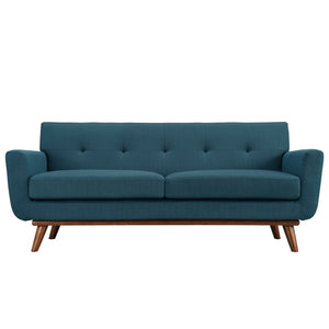 Modway Furniture Engage Upholstered Fabric Loveseat - Cozy Modern Design with Plush Cushions & Sturdy Cherry Frame Azure EEI-1179-AZU