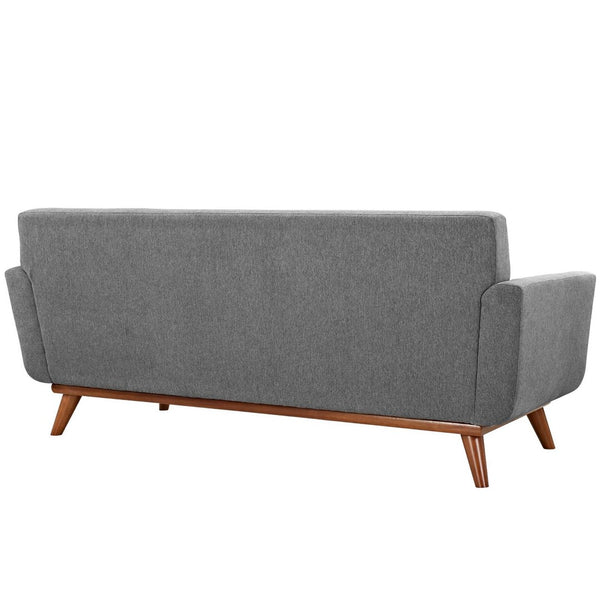 Modway Furniture Engage Upholstered Fabric Loveseat - Cozy Modern Design with Plush Cushions & Sturdy Cherry Frame Expectation Gray EEI-1179-GRY