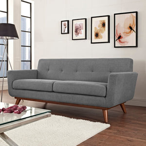 Modway Furniture Engage Upholstered Fabric Loveseat - Cozy Modern Design with Plush Cushions & Sturdy Cherry Frame Expectation Gray EEI-1179-GRY