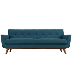 Modway Furniture Engage Upholstered Fabric Sofa – Modern Comfort with Plush Cushions and Elegant Tufting for Living Spaces Azure EEI-1180-AZU