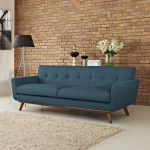 Modway Furniture Engage Upholstered Fabric Sofa – Modern Comfort with Plush Cushions and Elegant Tufting for Living Spaces Azure EEI-1180-AZU