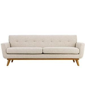 Modway Furniture Engage Upholstered Fabric Sofa – Modern Comfort with Plush Cushions and Elegant Tufting for Living Spaces Beige EEI-1180-BEI