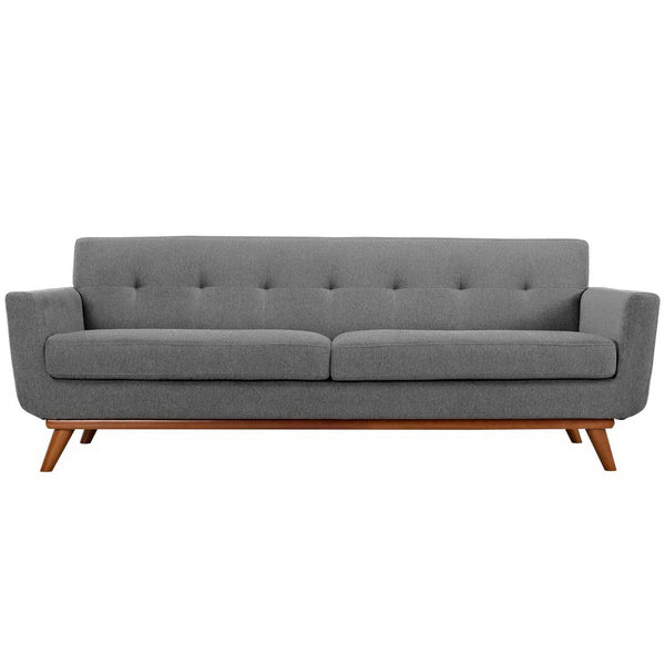 Modway Furniture Engage Upholstered Fabric Sofa – Modern Comfort with Plush Cushions and Elegant Tufting for Living Spaces Expectation Gray EEI-1180-GRY