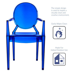 Modway Furniture Casper Dining Armchair by Modway - Stylish and Durable Seating for Modern Homes and Outdoor Spaces Blue EEI-121-BLU