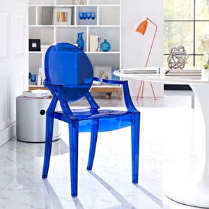 Modway Furniture Casper Dining Armchair by Modway - Stylish and Durable Seating for Modern Homes and Outdoor Spaces Blue EEI-121-BLU