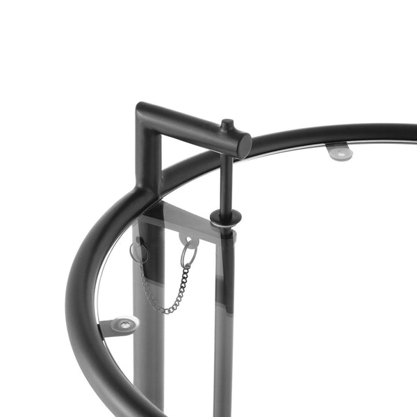 Modway Furniture Eileen Gray Modern C-Shaped Side Table with Adjustable Height and Tempered Glass Top for Versatile Use Black EEI-125-BLK