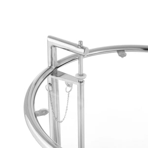 Modway Furniture Eileen Gray Modern C-Shaped Side Table with Adjustable Height and Tempered Glass Top for Versatile Use Silver EEI-125-SLV