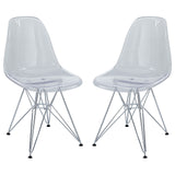 Modway Furniture Paris Dining Side Chair Set of 2 Clear 18 x 18.5 x 32.5