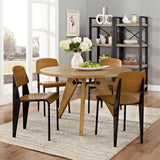 Modway Furniture Cabin Dining Side Chair Set of 4 Walnut 19 x 16.5 x 32