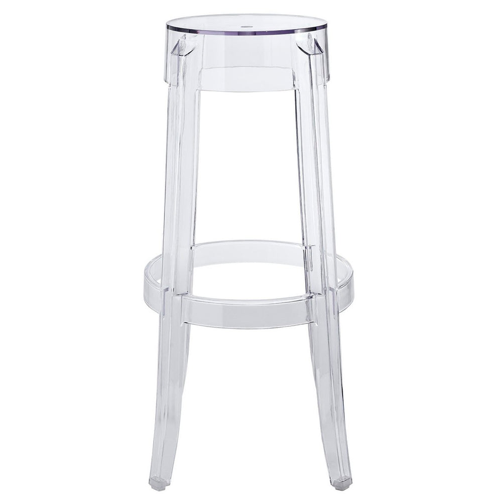 Modway Furniture Casper Acrylic Bar Stool Set of 2 - Modern Clear Design for Kitchen & Home Bar with Floor Protection EEI-1264-CLR