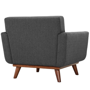 Modway Furniture Engage Wood Armchair Set of 2 - Mid-Century Modern Comfort for Relaxation and Entertaining Gray EEI-1284-DOR