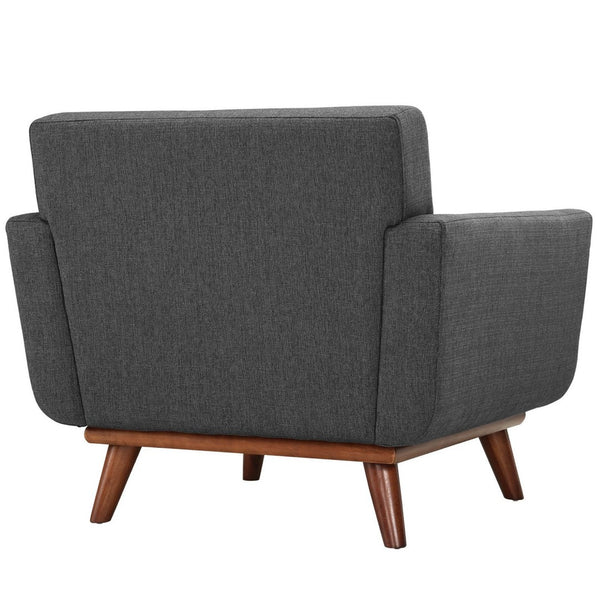 Modway Furniture Engage Wood Armchair Set of 2 - Mid-Century Modern Comfort for Relaxation and Entertaining Gray EEI-1284-DOR