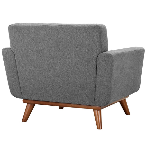 Modway Furniture Engage Wood Armchair Set of 2 - Mid-Century Modern Comfort for Relaxation and Entertaining Expectation Gray EEI-1284-GRY