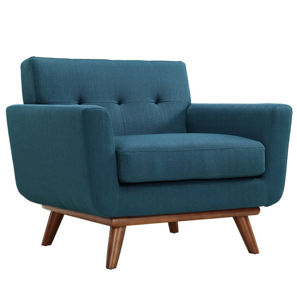 Modway Furniture Engage Armchair and Sofa Set of 2 - Stylish Comfort with Tufted Accents and Durable Design for Living Spaces Azure EEI-1344-AZU