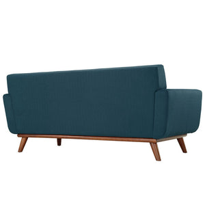 Modway Furniture Engage Armchair and Loveseat Set - Modern Comfort with Tufted Detailing and Cherry Wood Legs Azure EEI-1346-AZU