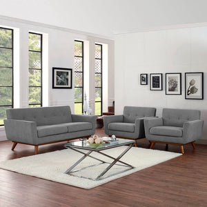 Modway Furniture Engage Seating Set of 3 - Stylish Armchairs and Loveseat for Modern Comfort and Everyday Living Expectation Gray EEI-1347-GRY