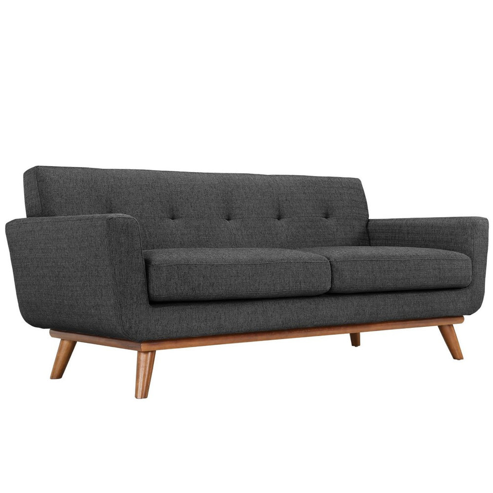 Modway Furniture Engage Loveseat and Sofa Set of 2 - Timeless Mid-Century Design with Plush Comfort & Style Gray EEI-1348-DOR