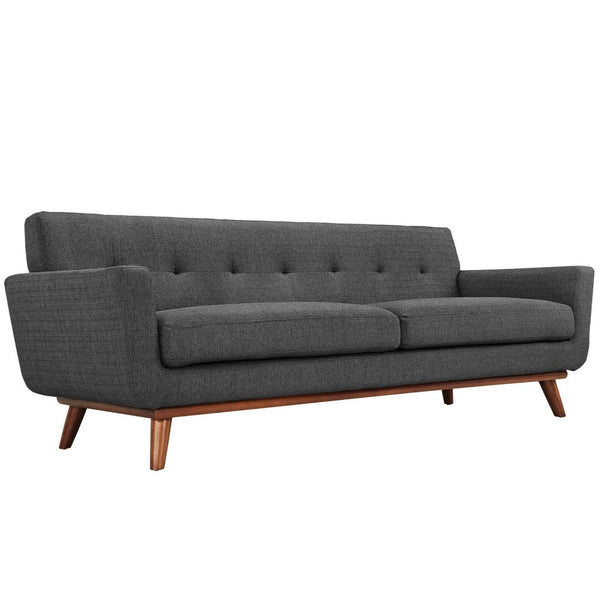 Modway Furniture Engage Loveseat and Sofa Set of 2 - Timeless Mid-Century Design with Plush Comfort & Style Gray EEI-1348-DOR