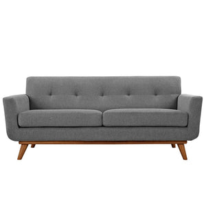 Modway Furniture Engage Loveseat and Sofa Set of 2 - Timeless Mid-Century Design with Plush Comfort & Style Expectation Gray EEI-1348-GRY