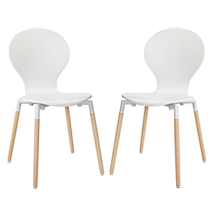 Path Dining Chair Set of 2 White EEI-1368-WHI