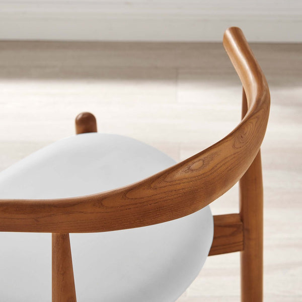 Modway Furniture Stalwart Dining Side Chairs - Timeless Solid Beech Wood Design with Comfort Foam Cushion for Home Dark Walnut White EEI-1377-DWL-WHI