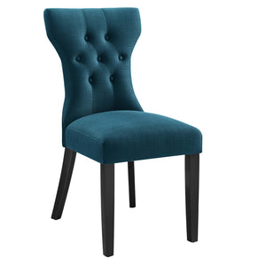 Modway Furniture Silhouette Dining Side Chair by Modway - Elegant Hourglass Design with Plush Cushion for Comfort Azure EEI-1380-AZU
