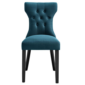 Modway Furniture Silhouette Dining Side Chair by Modway - Elegant Hourglass Design with Plush Cushion for Comfort Azure EEI-1380-AZU