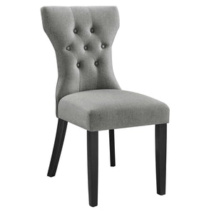 Modway Furniture Silhouette Dining Side Chair by Modway - Elegant Hourglass Design with Plush Cushion for Comfort Light Gray EEI-1380-LGR