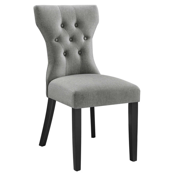 Modway Furniture Silhouette Dining Side Chair by Modway - Elegant Hourglass Design with Plush Cushion for Comfort Light Gray EEI-1380-LGR